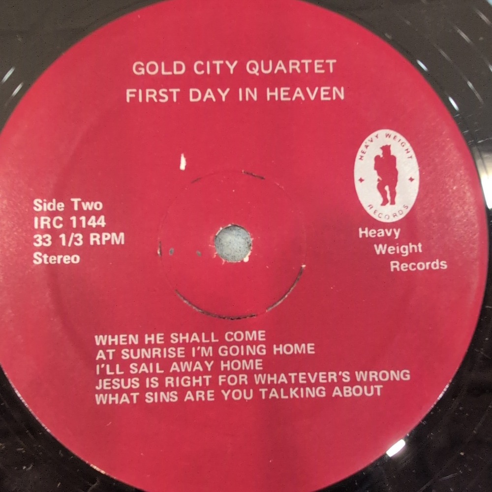 Gold City Quartet First Day In Heaven Vinyl LP Album 1981 IRC 1144 Gospel - Picture 6 of 6
